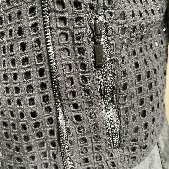 ALDO MARTINS Cutout mesh cotton moto jacket - Picture 6 of 10
